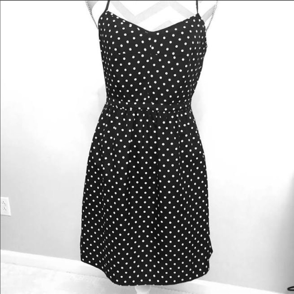 J.Crew black and white polka dot dress